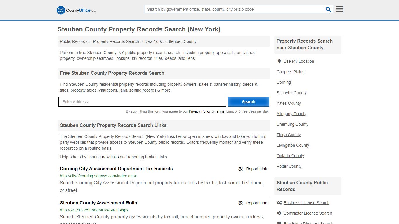 Steuben County Property Records Search (New York) - County Office